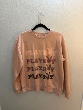 Playboy Pink Graphic Crewneck Sweatshirt Size M